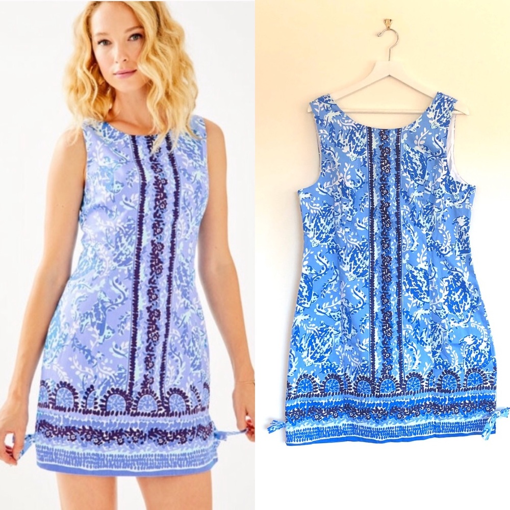 Lilly Pulitzer Blue Peri Turtley Awesome Engineered Mini Dress